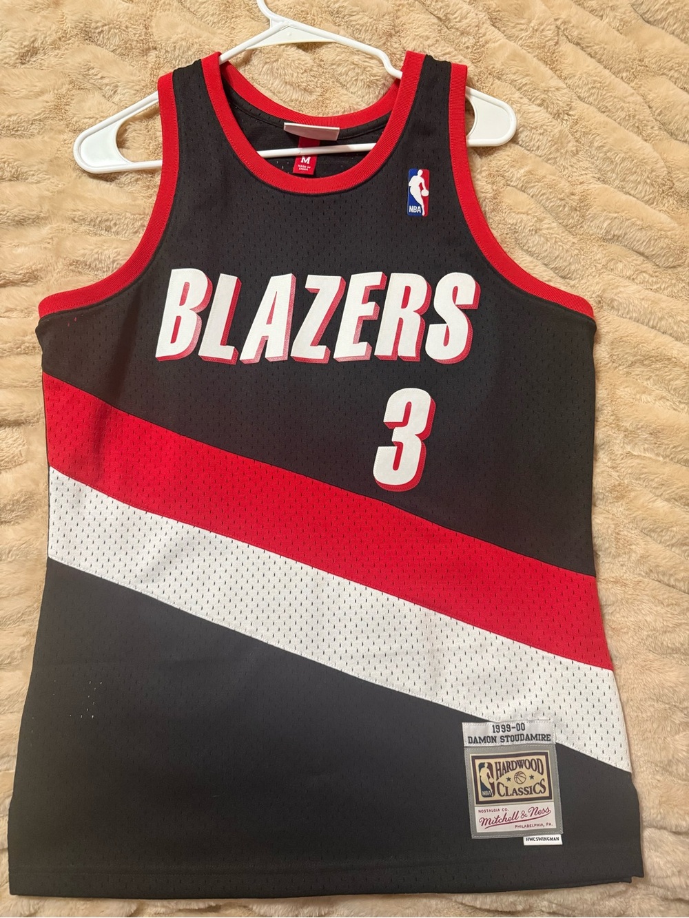 Mitchell & Ness Portland Trail Blazers Black & Red Jersey